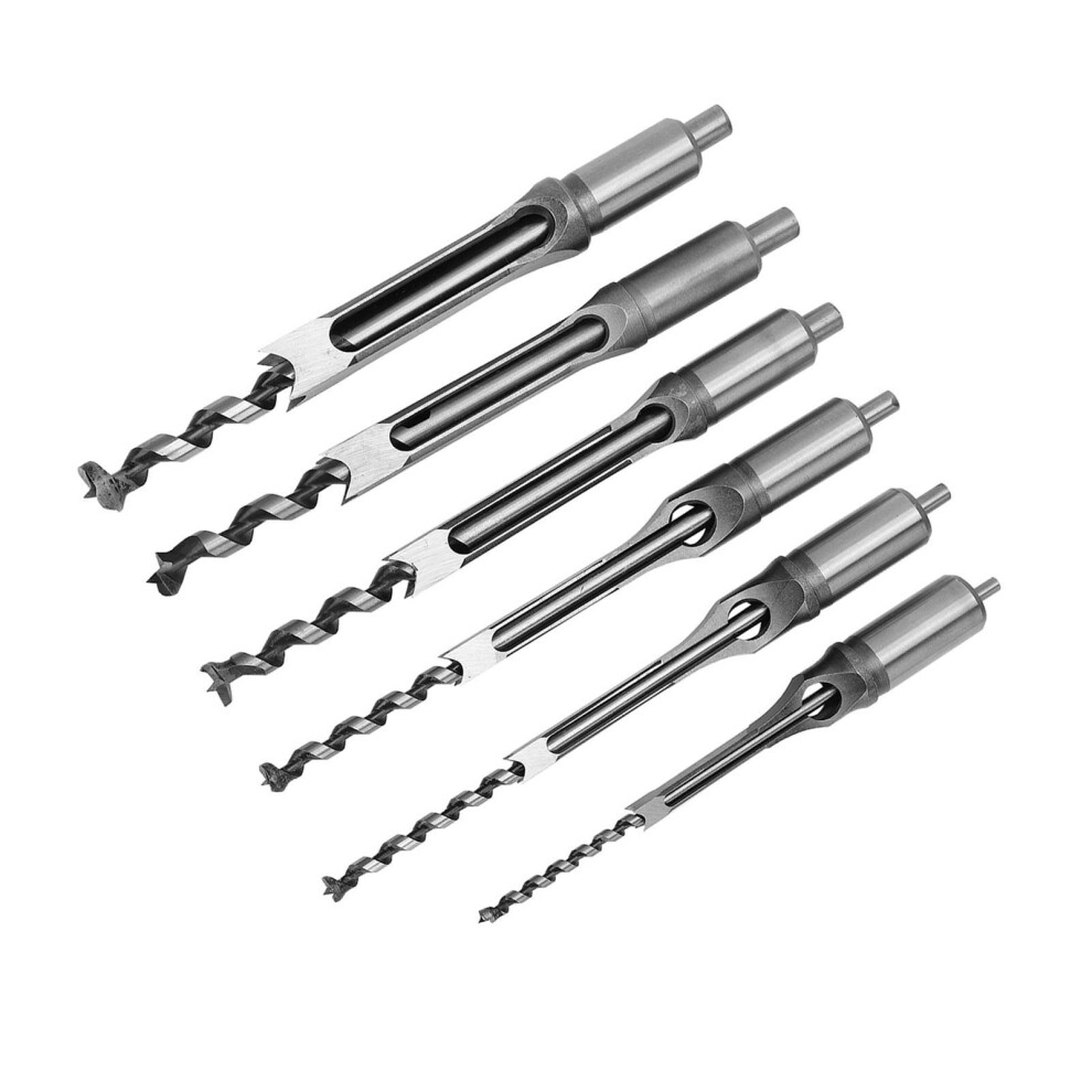 Woodworking Tool Set: 6Pcs Square Hole Saw & Mortising Drill Bits 4991330010561