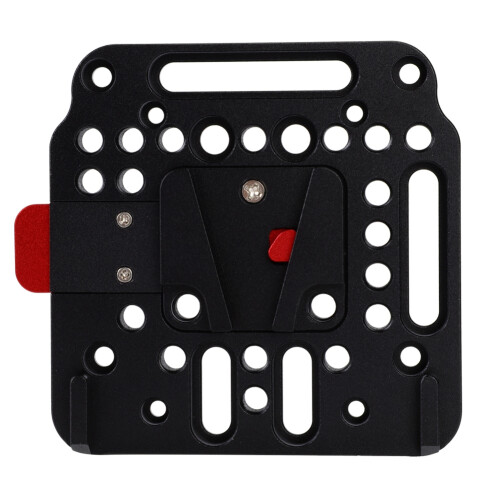 V Lock Assembly Quick Release External Battery Plate, Aluminum, Black 2