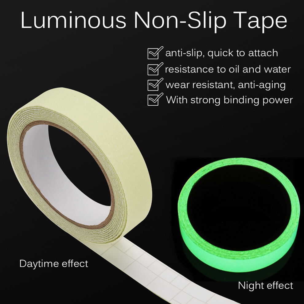 Glow-In-The-Dark Pvc Anti-Slip Tape 2.5Cm X 3M For Safe Stairs & Floors 7891330011018