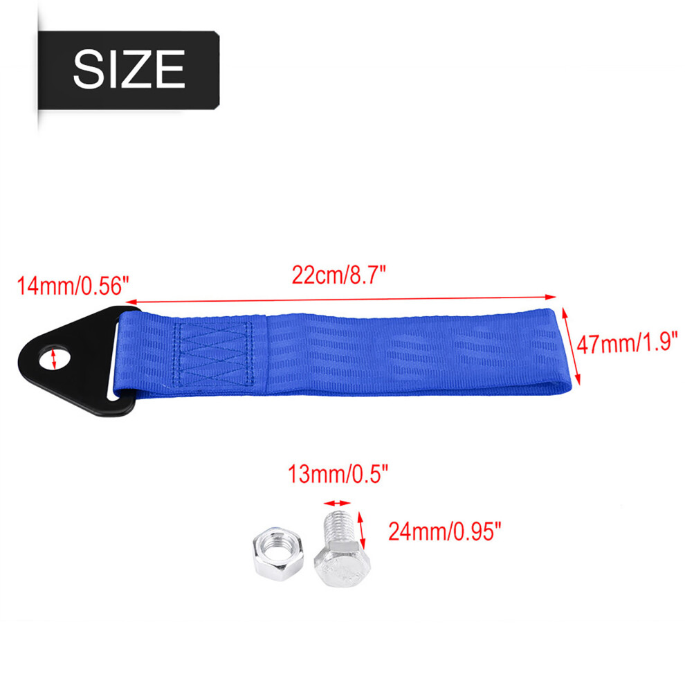 Racing Car Tow Strap Rope Universal For Front Rear Bumper Hook Blue 7651330011681