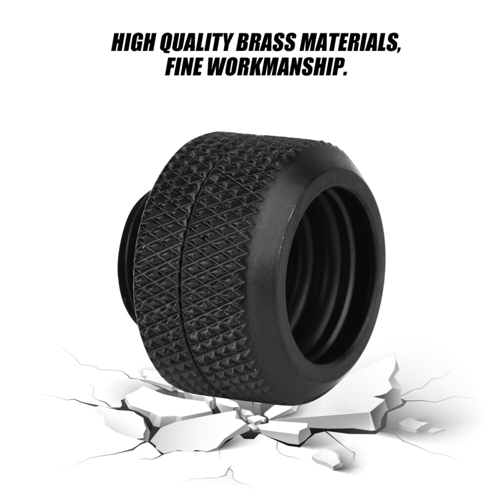 Set Of 2 Compression Fittings For Water Cooling Rigid Acrylic Tubes 14Mm Black 4951330011951