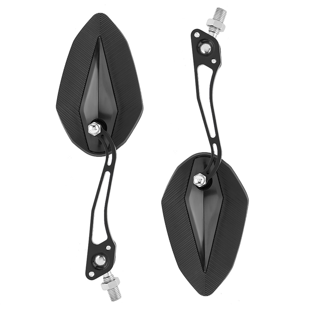 Pair Of Universal Motorbike Rearview Mirrors 8Mm & 10Mm Side Mirrors Black 9381330012002