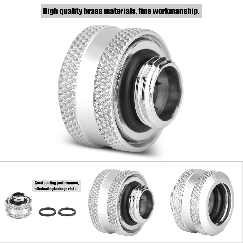 4 Pcs Compression Fittings For 14Mm Od Acrylic Tubing Water Cooling Silver 4971330012079