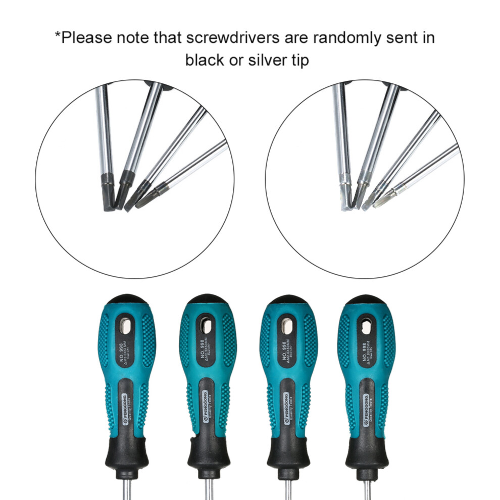 4-Piece Multi-Function Precision Screwdriver Set, 130mm Length, Black or Silver-image-OPC-PJ6S8VY-NEW