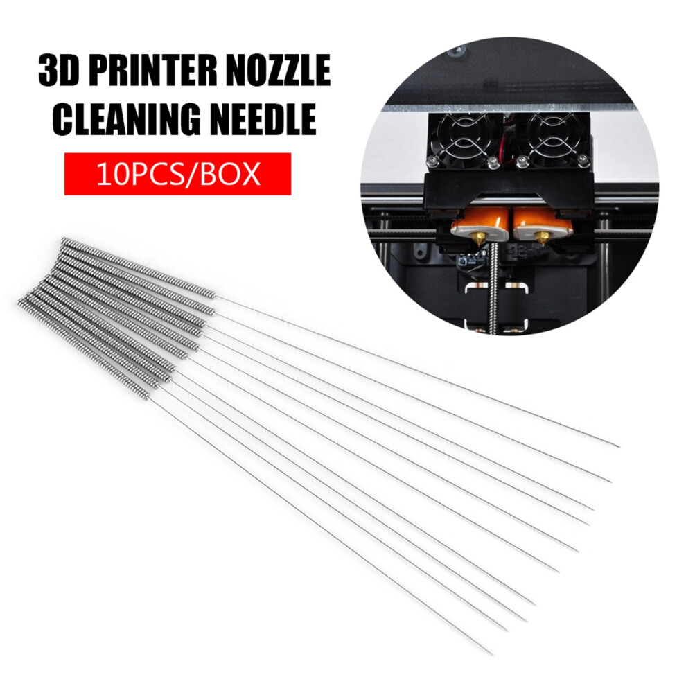 3D Printer Accessory: 10Pcs 0.4Mm Nozzle Cleaning Needles Kit 4991330014798