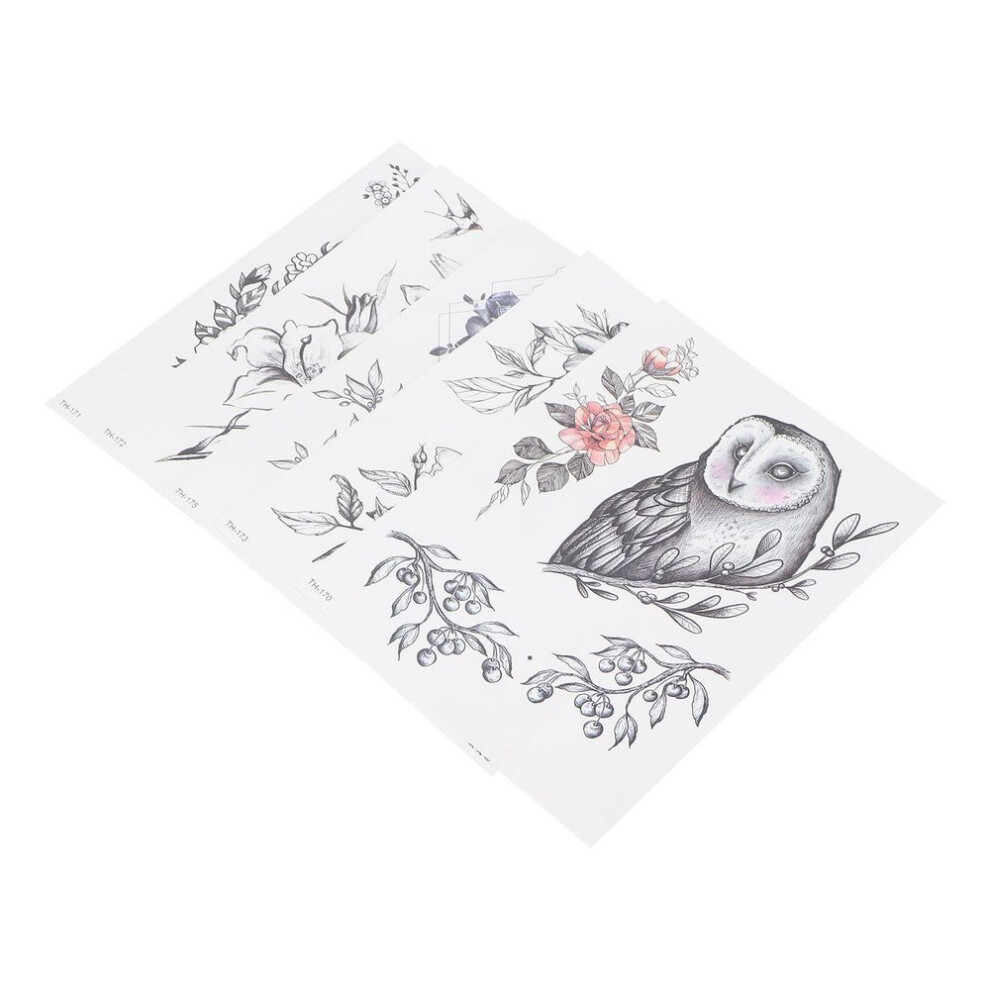 5 Sheet Waterproof Flower Pattern Tattoo Sticker Body Art Temporary Tattoo Sticker Set