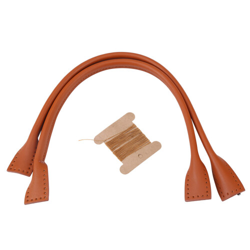 2Pcs Elegant Genuine Leather Bag Straps for DIY Projects - Brown 1