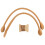 2Pcs Leather Bag Handles for Custom DIY Hand Accessories Thread Brownish Yellow 2