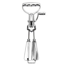 Stainless Steel Handheld Manual Crank Stirrer - Classic Rotary Whisk for Mixing & Stirring