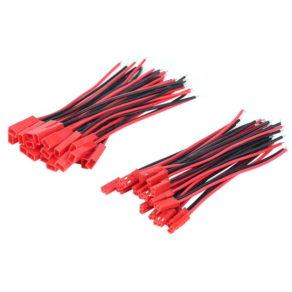 20 Pcs 24 Awg Jst Male Female Cables Set For Rc Lipo Batteries, 10Cm 9381330021783