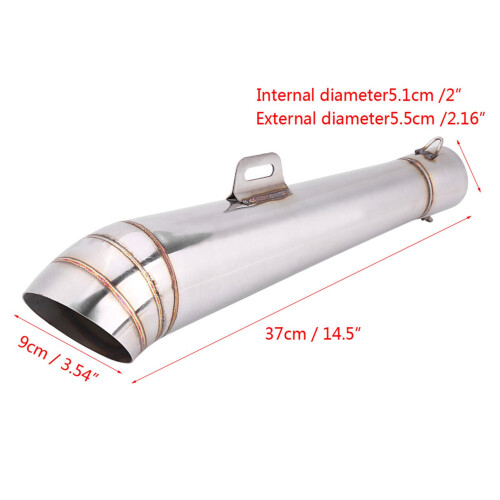 Universal Muffler Exhaust Tailpipe Tip for Motorcycle Stainless Steel 2