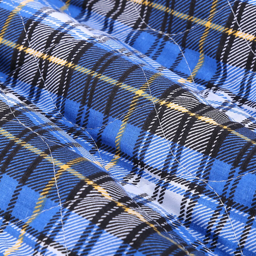 Blue Absorbent Reusable Washable Pad - Plaid Design For Incontinence