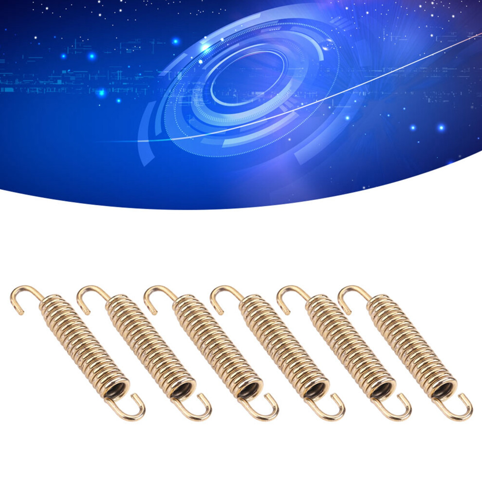 6Pcs Stainless Steel Exhaust Spring Hooks For Motorcycle Scooter Atv 65Mm Gold 4991330023349