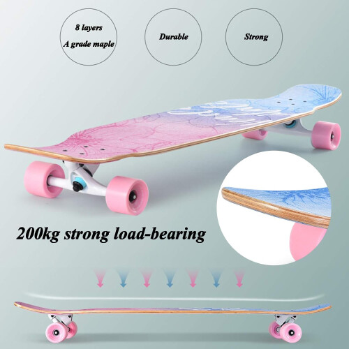 Longboard Skateboard Cruiser Complete Board Maple Longboard  and  118cm x 24cm 1