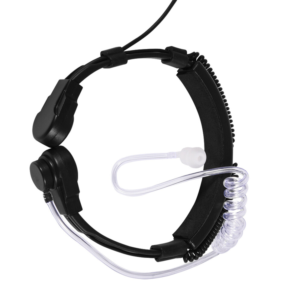 Throat Mic Headset With Acoustic Tube Earpiece For 2-Way Radio Black 8171330025260