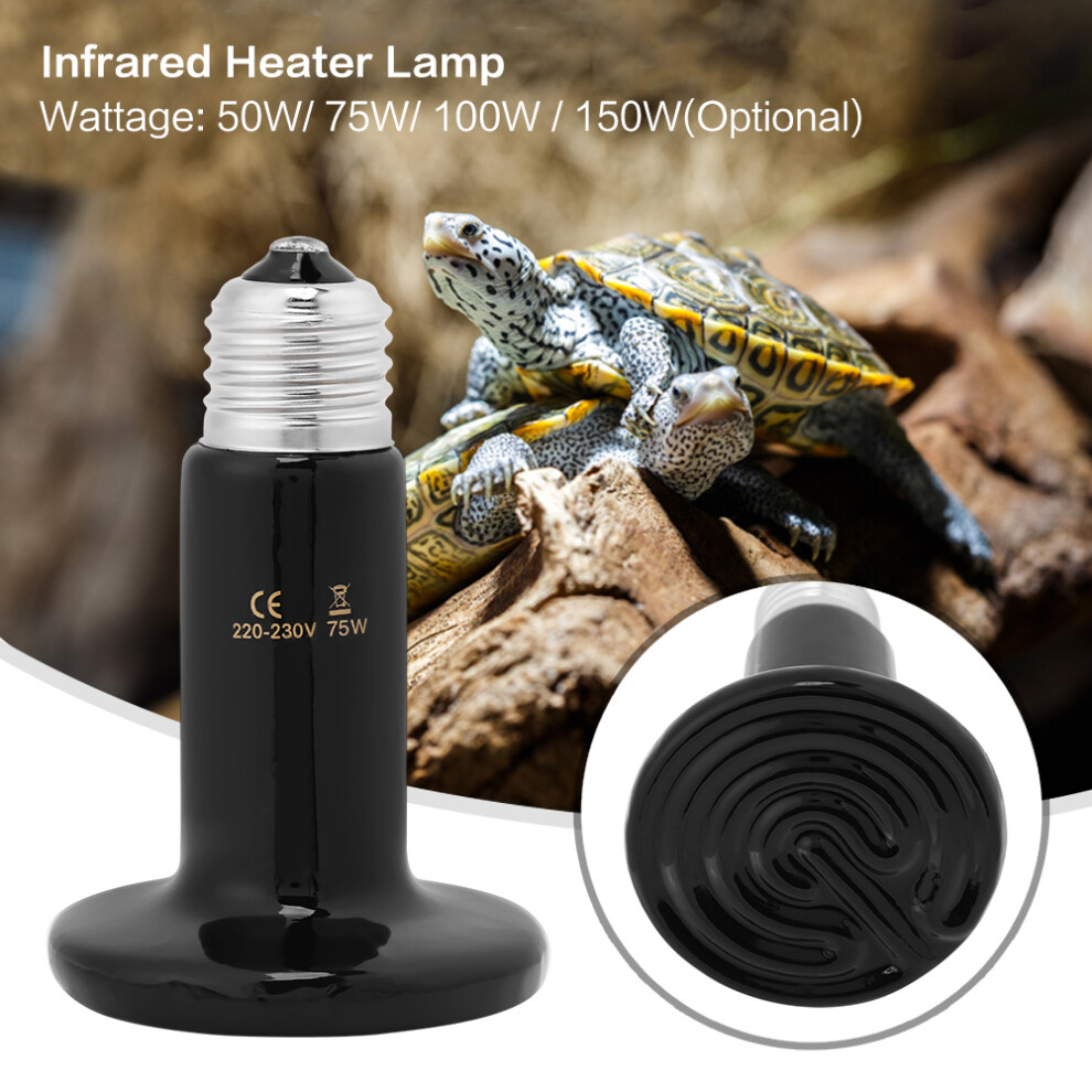 75W Ceramic Infrared Heat Emitter - Ideal for Reptile Terrariums