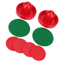 Ice Hockey Table Set: 2 Push Paddles & 4 Rugged Pucks Replacement (M)