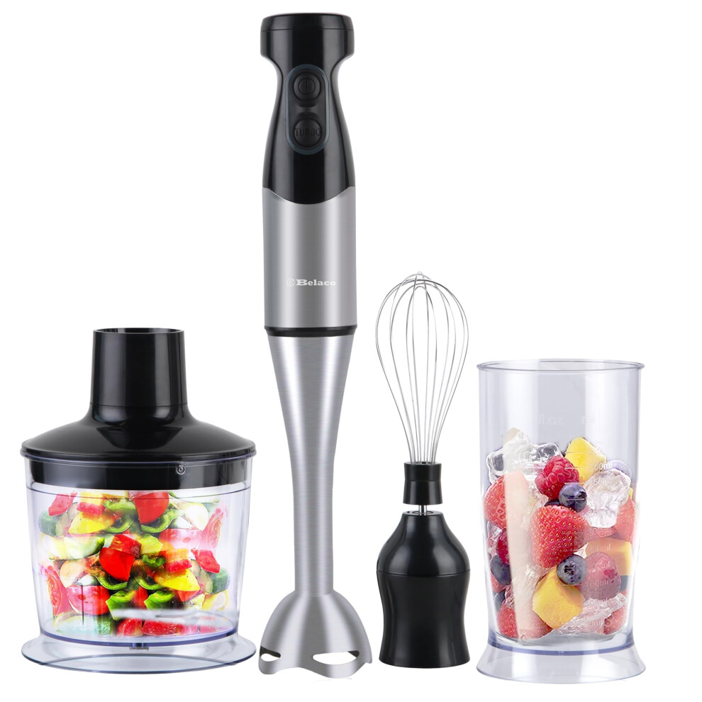 Belaco Hand Blender Mixer 4in1 Processor Chopper Mixer Bowl Egg Whisk & Beaker 800W DC motor 600ml chopper bowl 500ml beaker-image-OPC-PJ6SF9B-NEW