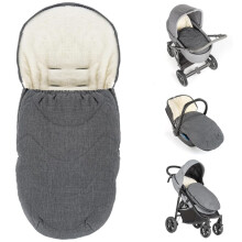 Zamboo Universal Footmuff for Pram, Pushchair and Infant Car Seat- 2in1 Winter Footmuff and Liner Made of Cosy Fleece, Baby Footmuff with Hood and