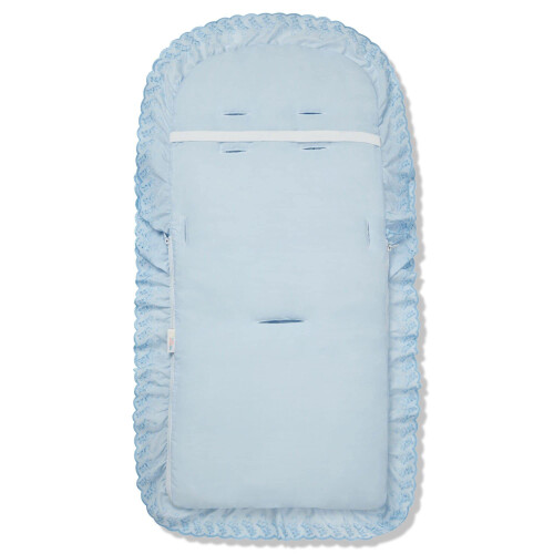 Broderie Anglaise Frilly Universal Fitting Footmuff for Pushchairs Strollers Prams Buggys - Grey 2