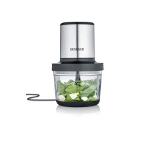 Severin KM 3867 Hachoir 400 W noir (mat), acier inoxydable (brossé), verre