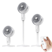 Kouamor 38-82cm Pedestal Fans, 430CFM Powerful Air Circulator Fan, USB Standing Fan, Floor Fan with Remote, 180? Vertical & 90? Horizontal