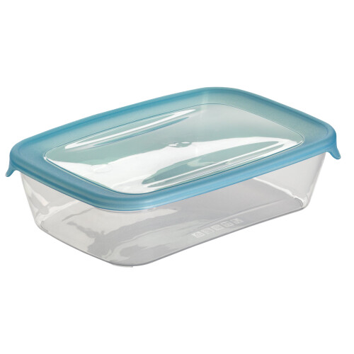 Curver Curver 180690 Fresh?N Go Airtight Rectangular Polypropylene Storage Container - Transparent/Blue, Transparent/Bleu, 1L
