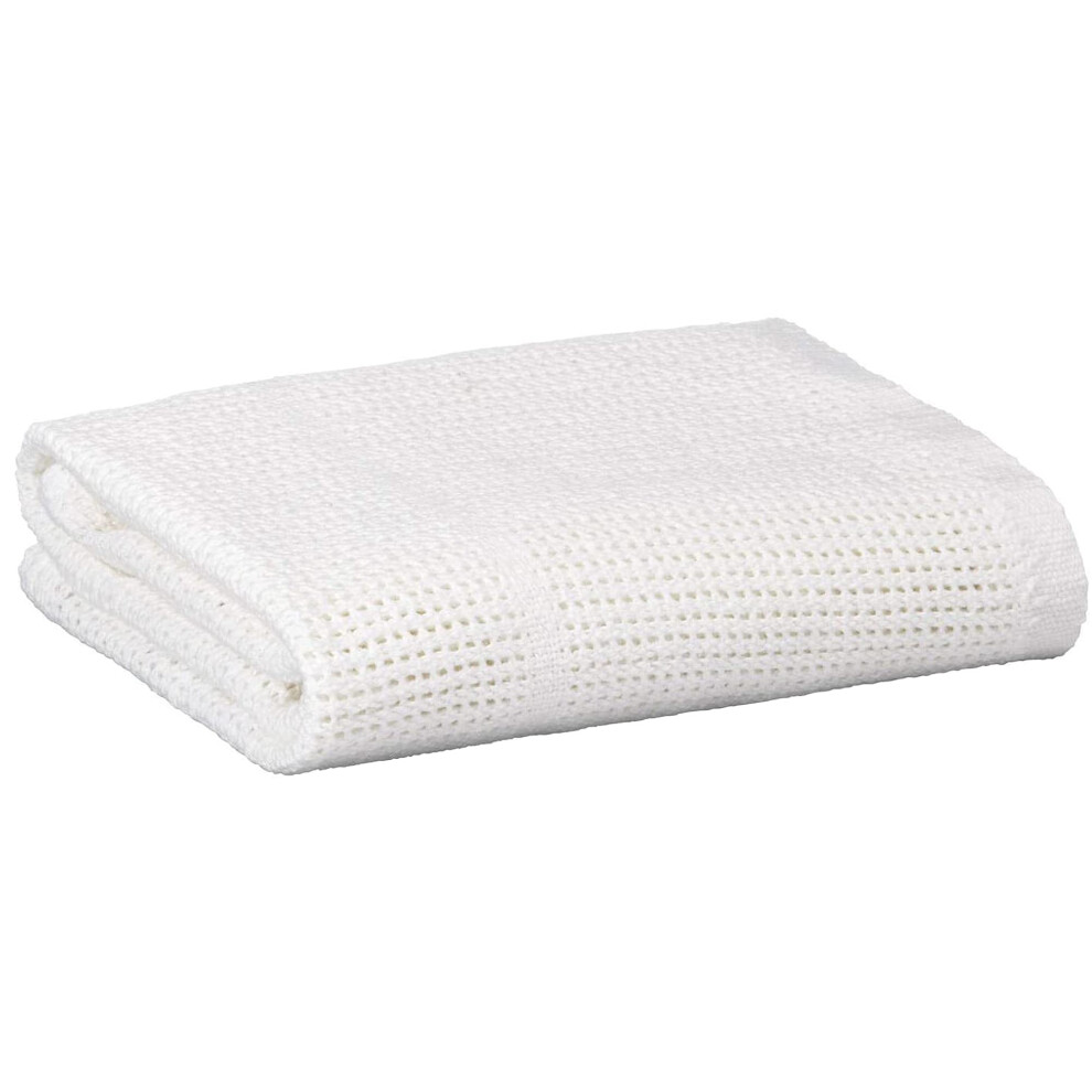 E&A Distribution Limited Baby Extra Soft Pram/Travel/Moses Basket Cellular Blanket 100% Cotton (White)