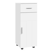 EUGAD Matt White Bathroom Cabinet, 1 Drawer, 1 Adjustable Divider, Door, Storage, 30 x 80 x 30 cm