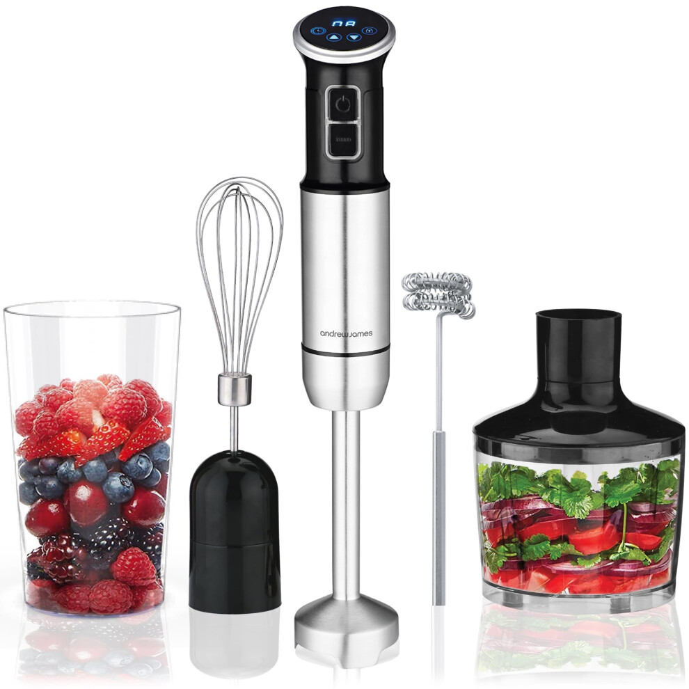 Andrew James 5-in-1 Hand Blender Set, 1000W Immersion Blender, 8-Speed Turbo Boost, 750ml Beaker, 860ml Chopper, Electric Whisk, Milk Frother, Potato-image-OPC-PJ6SFJM-NEW