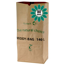 140 Litre x 80 Paper Compostable Wheelie Bin Liners - Biodegradable Sacks/Liners - Bioliner Eco Sack Bags with All-Green Composting Guide