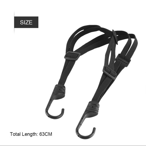BSDDP Elastischer Helm Gepäckseil 63cm Schwarz für Motorrad Roller 2