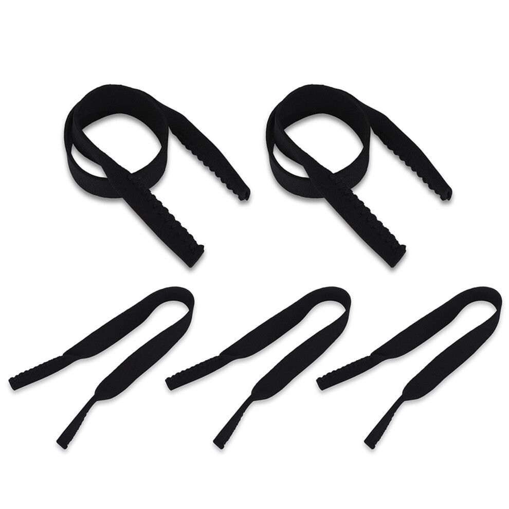 Black 5Pcs Sports Glasses Elastic Retainer Cord Chain Lanyard