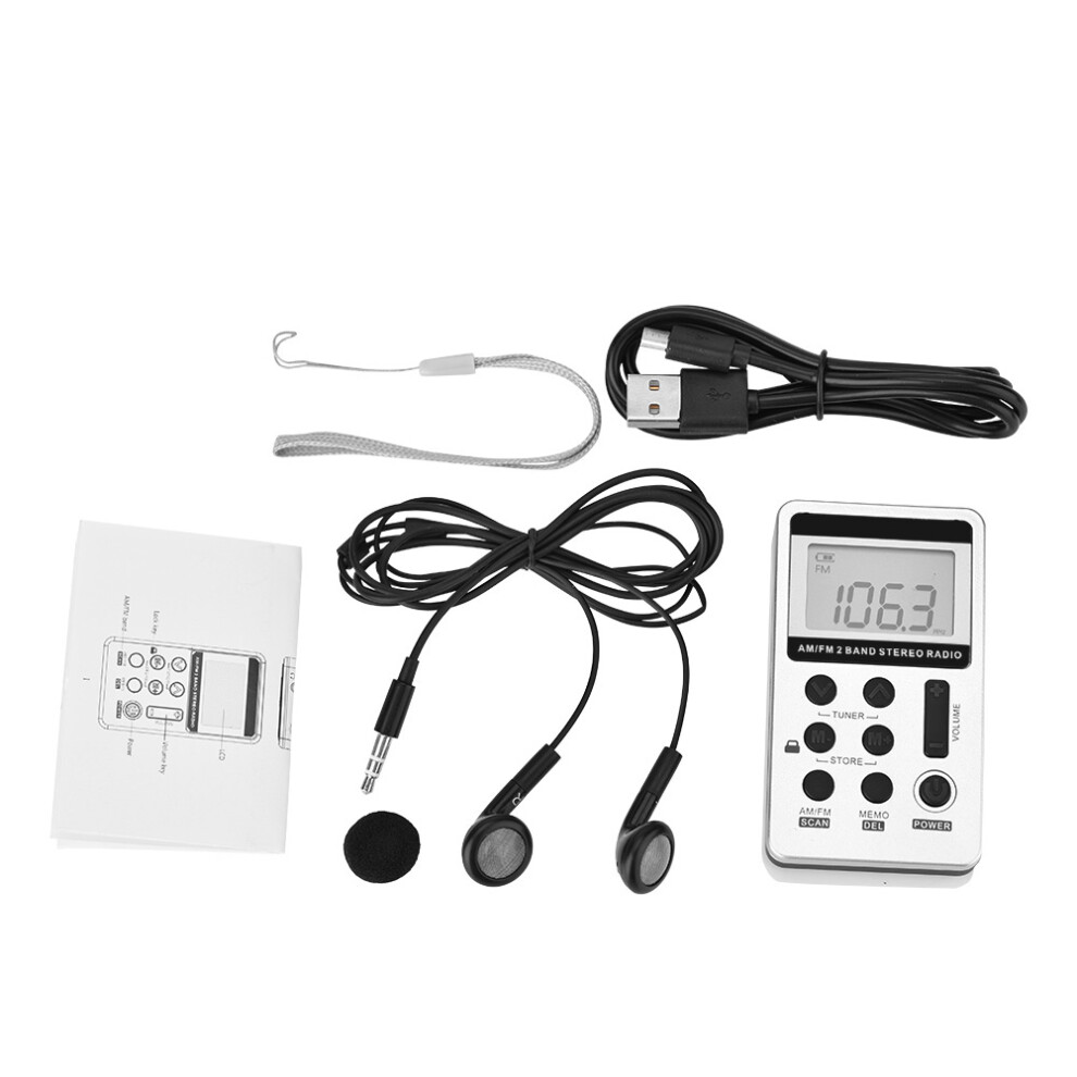 Mini Portable Fm/Am Radio Dps Wireless Receiver With Earphone 84X48x12mm 4921330029485