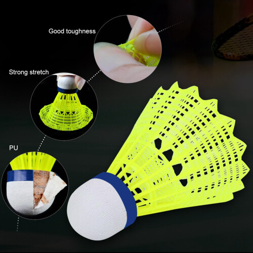 Durable 6Pcs Nylon Feather Shuttlecock for Training and Recreation 2