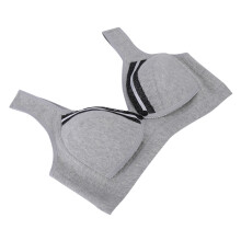 Gray XL Cotton Maternity Nursing Bra Breathable Wire-Free Soft Comfort
