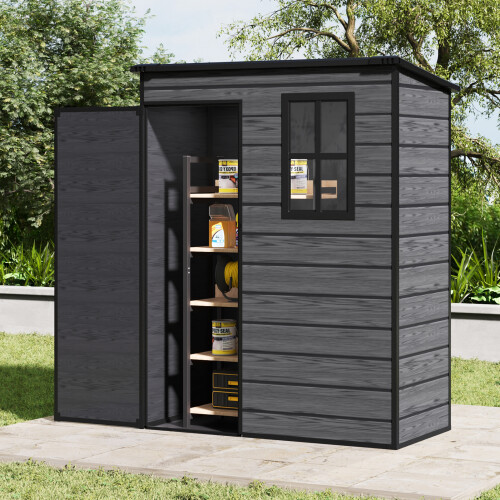Living And Home 5X3FT Plastic Garden Storage Shed with Lockable Door 1