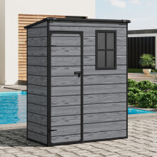 5X3FT Plastic Garden Storage Shed with Lockable Door