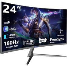 Sealan Selan Computer Monitor (Curved-1K-180hz, Black, 24 Inch)