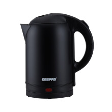 (Black) GEEPAS Electric Kettle | 1.8L Cordless Stainless Steel Jug Kettle with LED Indicator for Hot Water Tea Coffee | Boil Dry Auto Shut Off Water Gauge