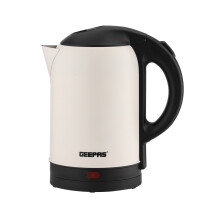 (Cream) GEEPAS Electric Kettle | 1.8L Cordless Stainless Steel Jug Kettle with LED Indicator for Hot Water Tea Coffee | Boil Dry Auto Shut Off Water Gauge
