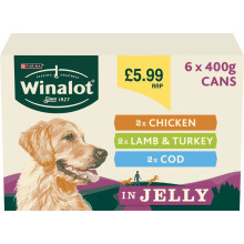 WINALOT Classics Mixed in Jelly Wet Dog Food 400g (Pack of 6)
