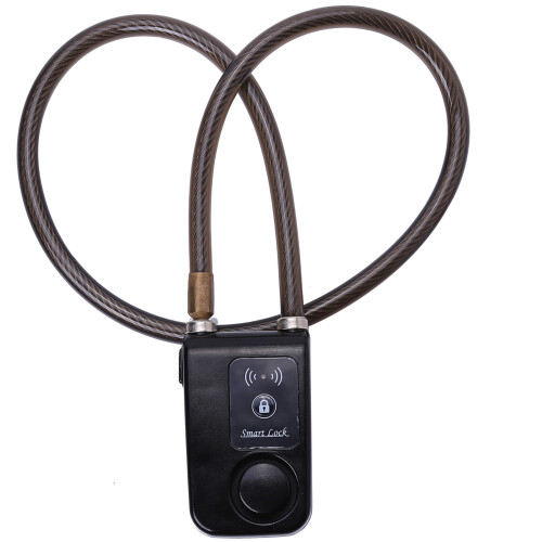 Bluetooth Smart Lock with 105dB Alarm, 80cm Copper Cable, Black 1