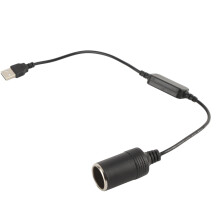 USB-zu-12V-Auto-Steckdose-Adapter, Schwarz