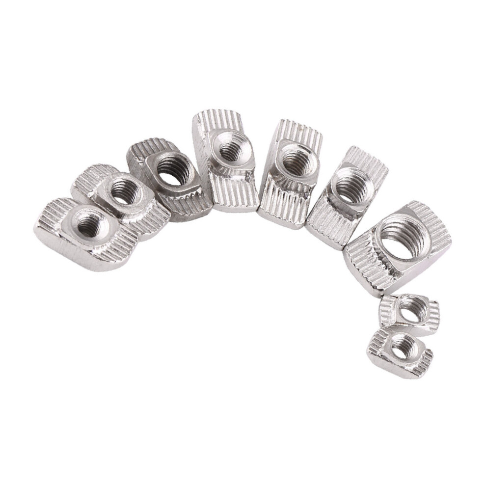 T Slot Hammer Head Nut M5x10x6 - Nickel Plated Carbon Steel Fastener 3671330035979