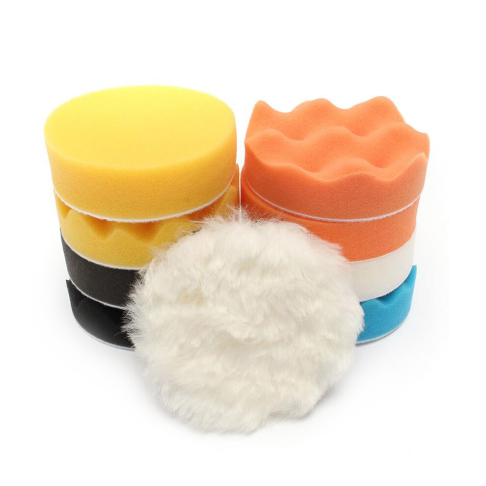 5" Sponge Buffing Pads For Car Polishers - 11Pcs Kit With Drill Adapter 3391330036409