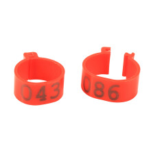 Efficient Poultry Management 100PCS 16MM Red Numbered Leg Bands
