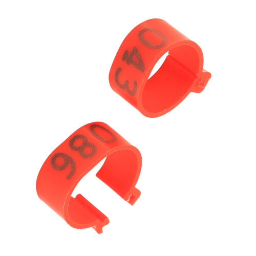 Efficient Poultry Management 100PCS 16MM Red Numbered Leg Bands 2