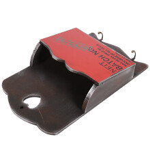 Wood Letter Rack Key Holder Wall Storage with Hooks, 18x6.5x29cm