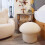 Home Shoe Changing Stool, Small Stool for Sitting, Creative Low Mushroom Stool, Solid Wood, Soft Footstool Pink 4